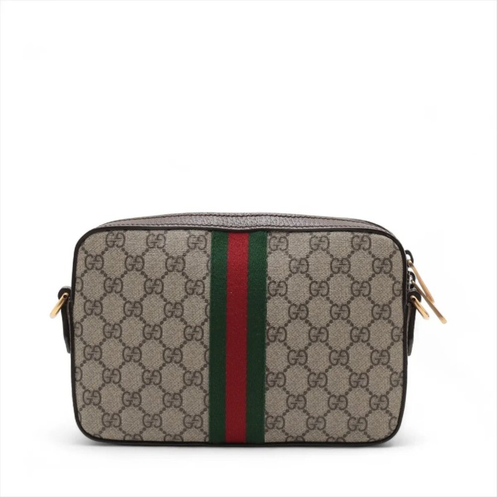 Gucci GG Supreme Shoulder Bag Brown PVC Leather Crossbody 699439 - Picture 2 of 11